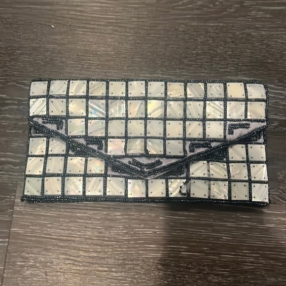 Mod handmade mother of pearl clutch bag - Picture 1 of 4